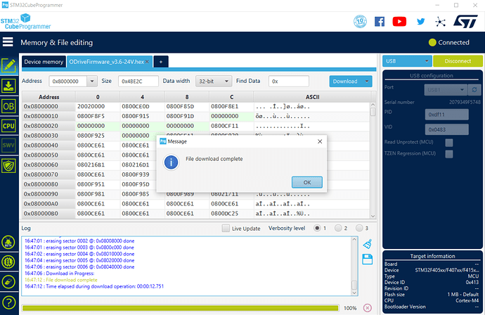 STM32CubeProgrammer_Sucess