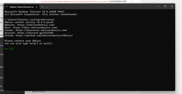 please connect odrive